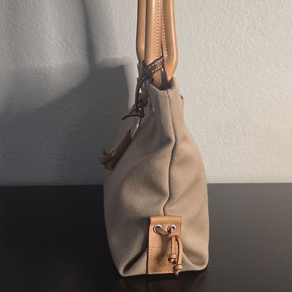 Dooney & Bourke Tassel Canvas/ Leather Satchel - Picture 5 of 12
